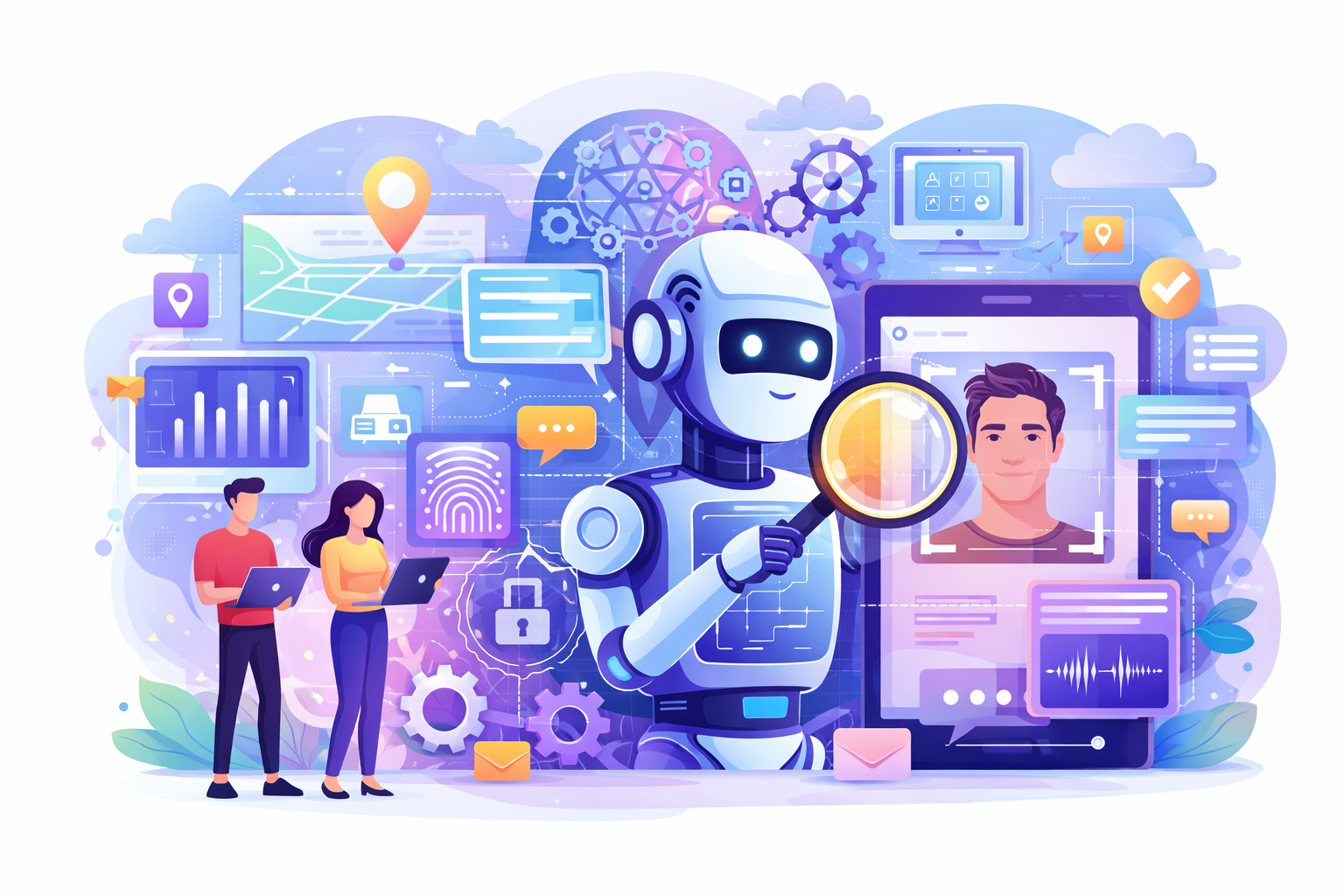 AI and Algorithm Illustration